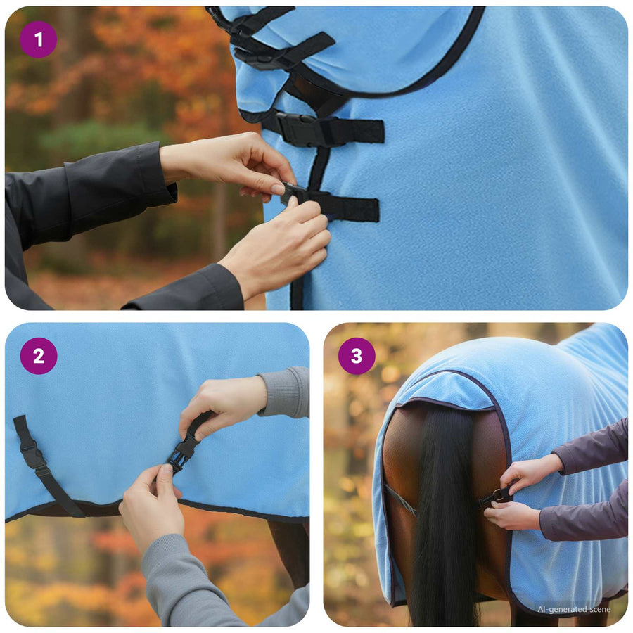 Paardendeken Volledige Aqua Polyester