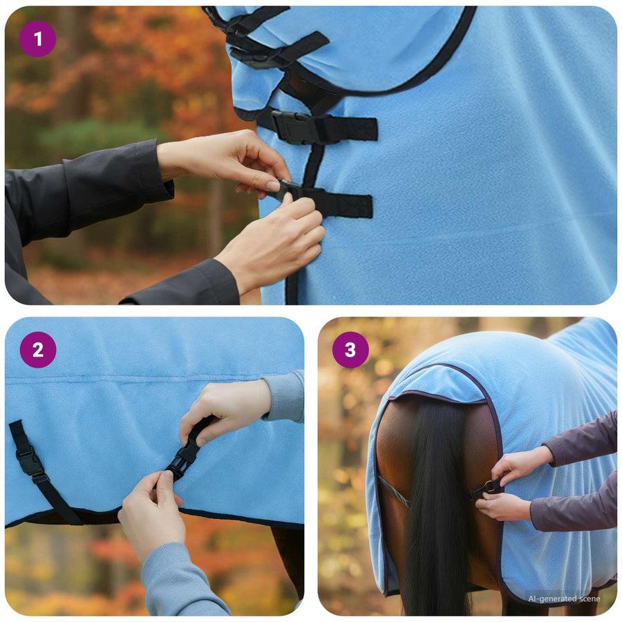 Paardendeken Volledige Aqua Polyester