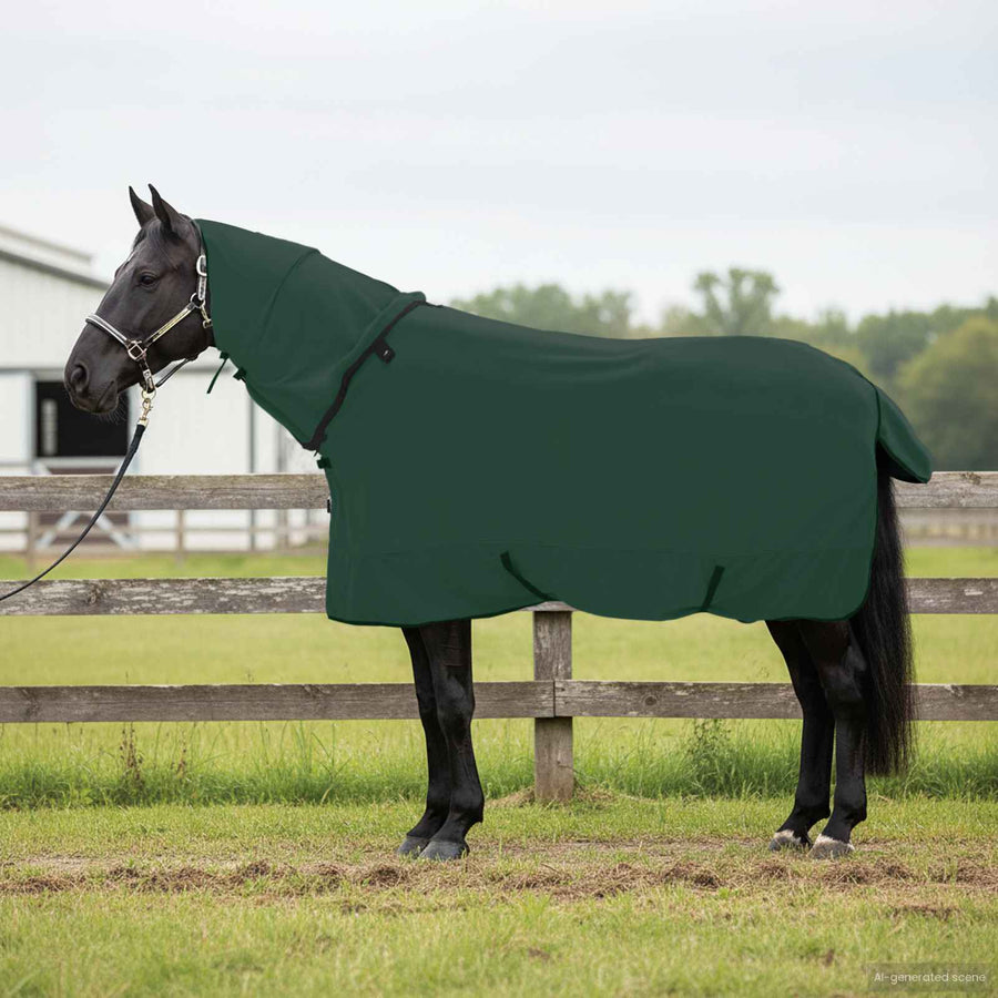 Paardendeken Volledig Donkergroen Polyester