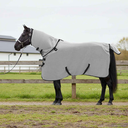 Paardendeken Volledig Lichtgrijs en Roze Polyester