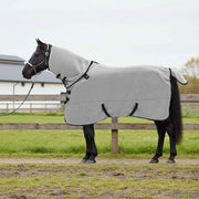 Paardendeken lichtgrijs roze polyester
