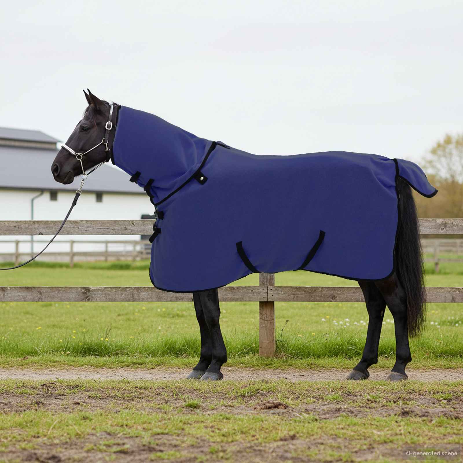 Paardendeken Marineblauw Polyester