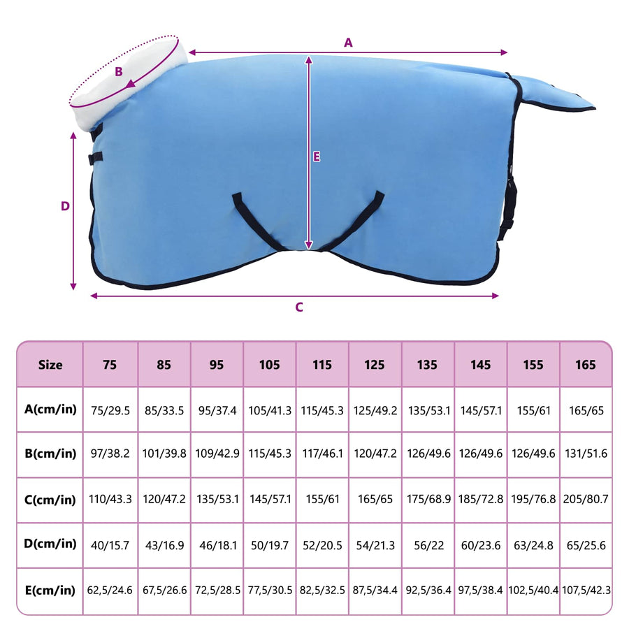 Paardendeken Volledige Aqua 105 cm Polar fleece