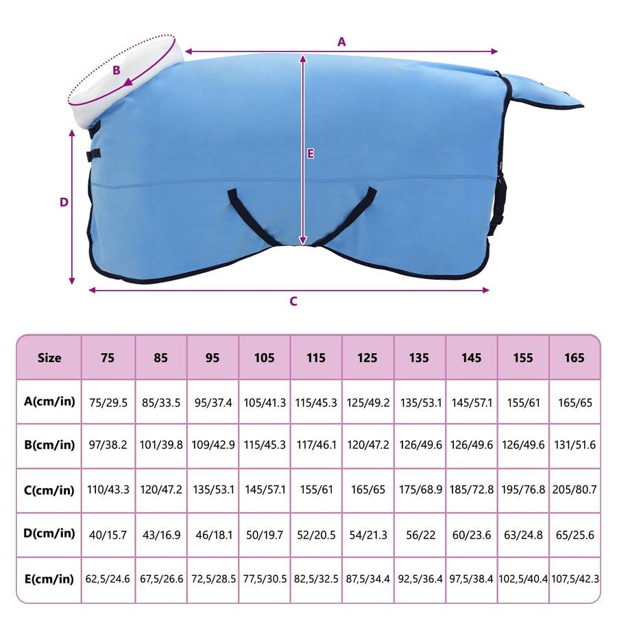 Paardendeken Volledige Aqua 125 cm Polar fleece