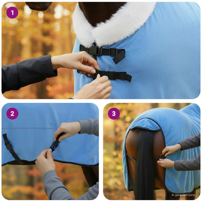 Paardendeken Volledige Aqua 165 cm Polar fleece