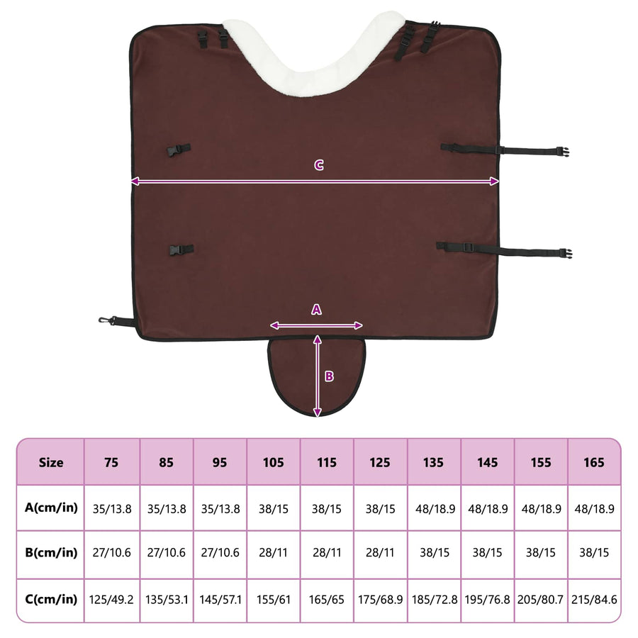 Paardendeken Volledig Donkerbruin 115 cm Polar fleece