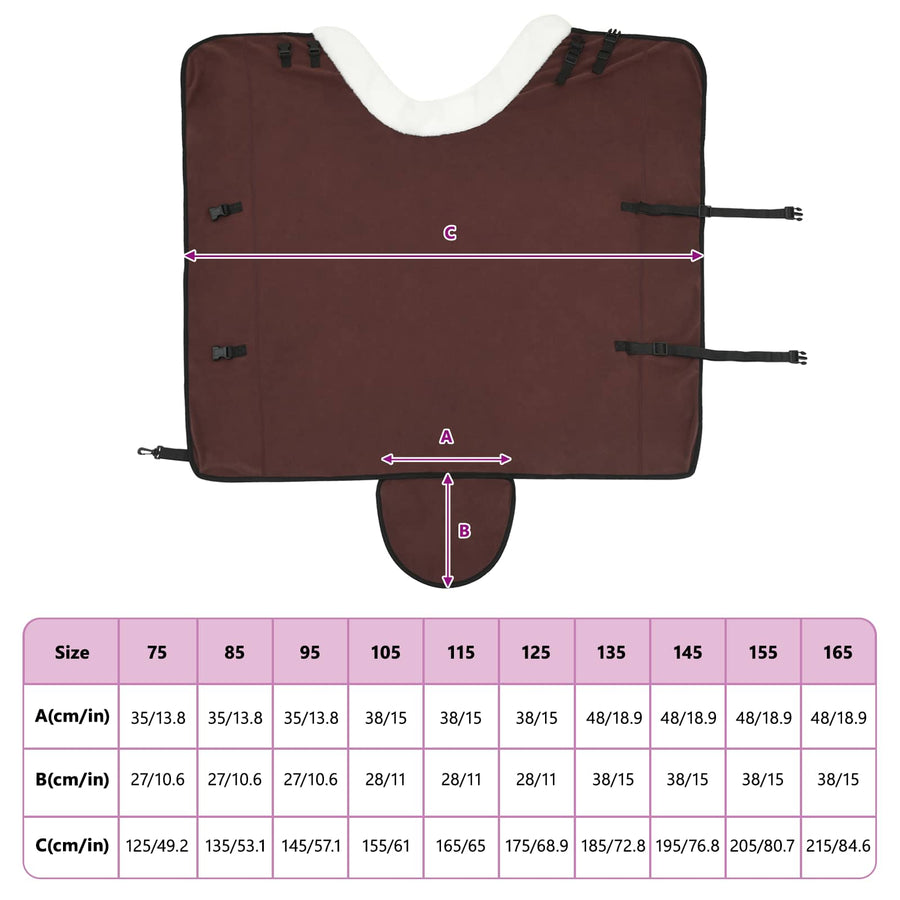 Paardendeken Volledig Donkerbruin 135 cm Polar fleece