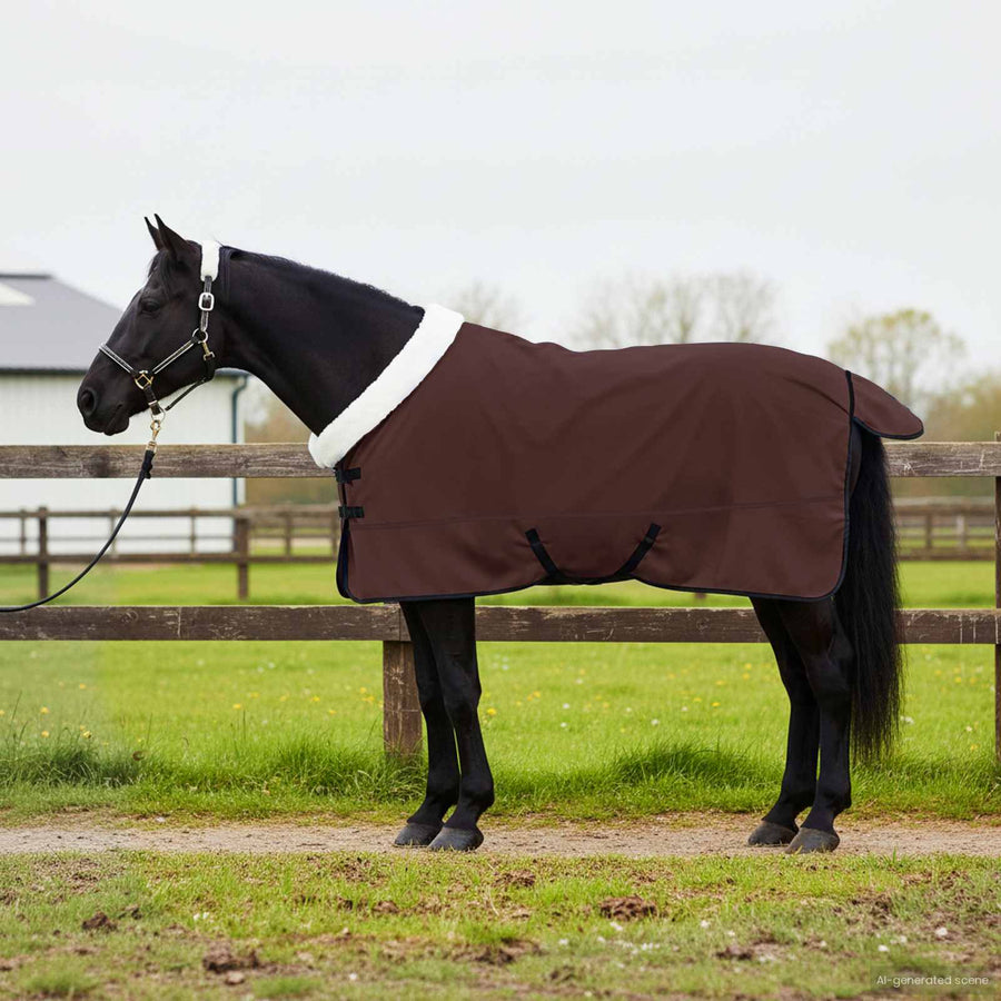 Paardendeken Volledig Donkerbruin 155 cm Polar fleece
