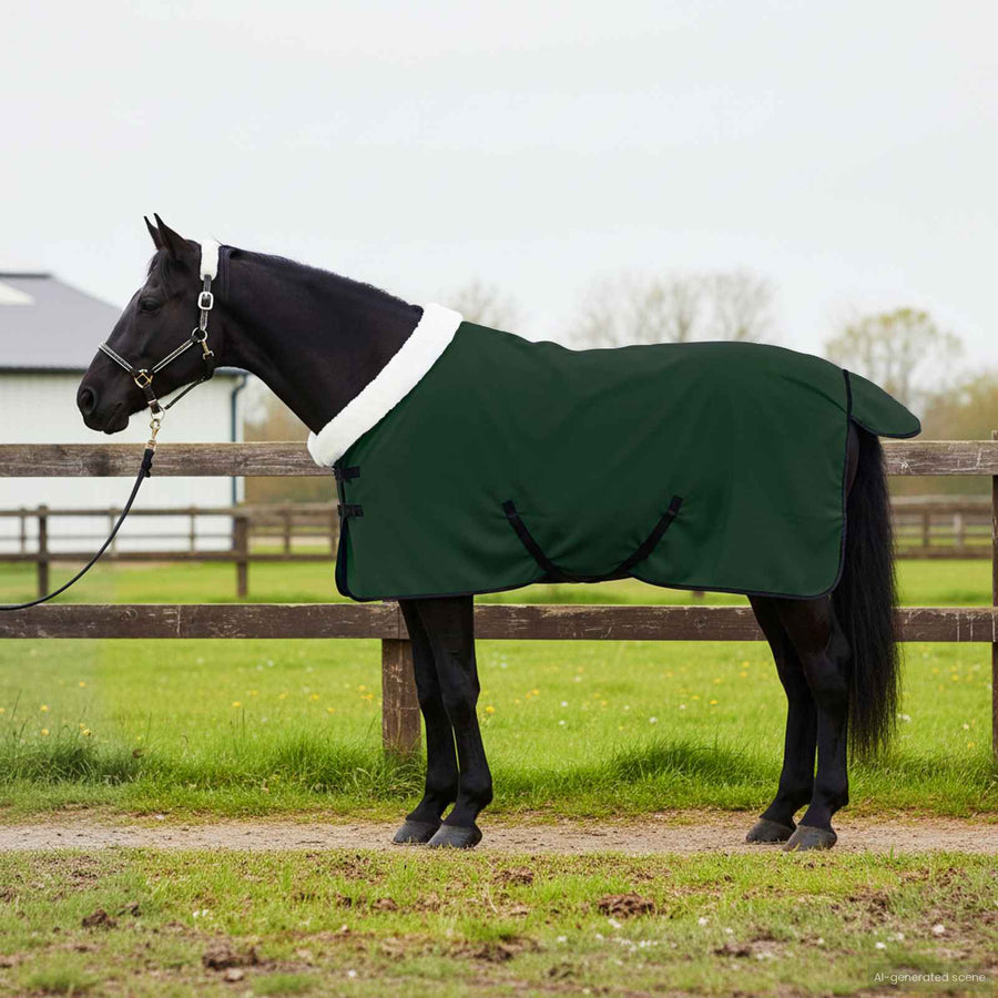 Paardendeken Volledig Donkergroen 105 cm Polar fleece
