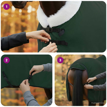 Paardendeken Volledig Donkergroen 115 cm Polar fleece