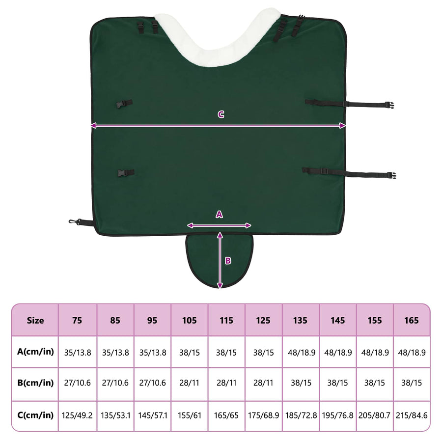Paardendeken Volledig Donkergroen 115 cm Polar fleece