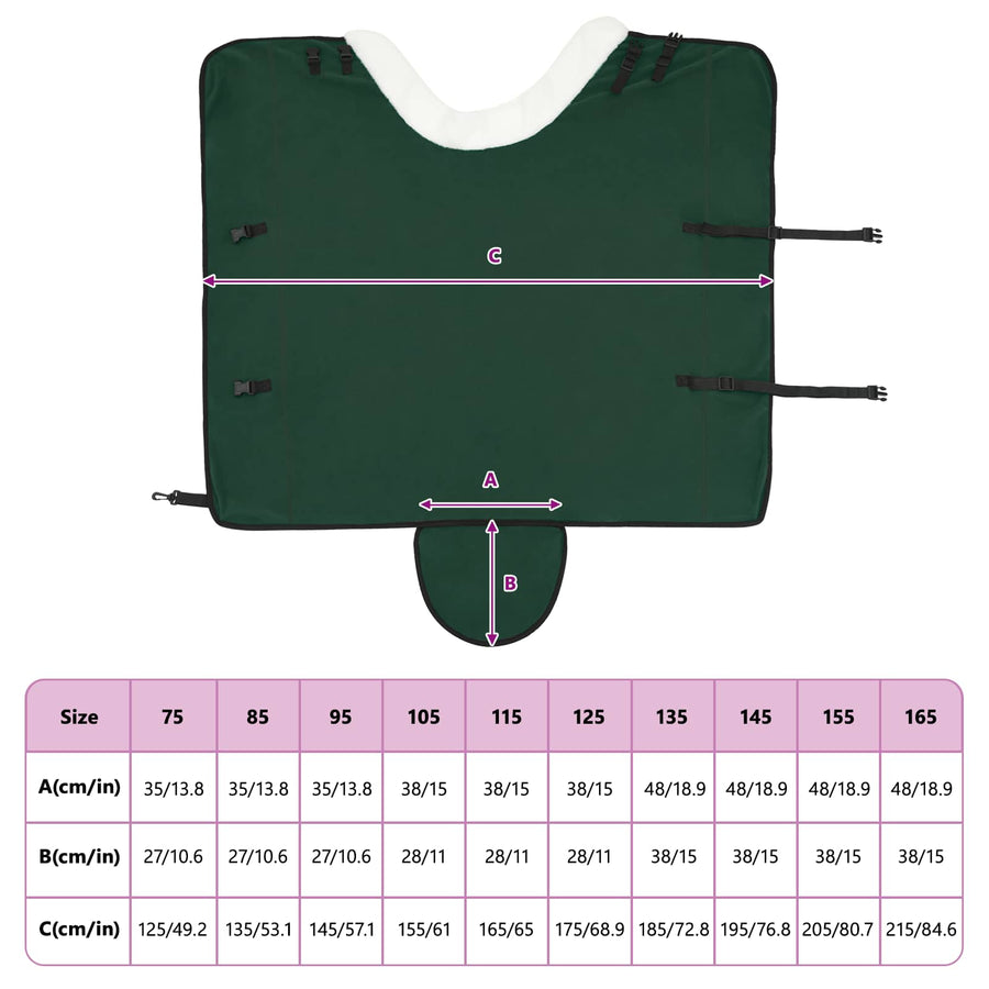 Paardendeken Volledig Donkergroen 135 cm Polar fleece
