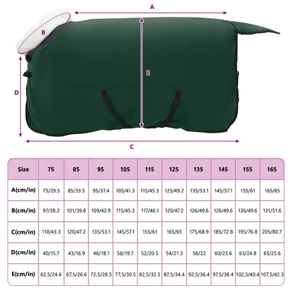 Paardendeken Volledig Donkergroen 145 cm Polar fleece