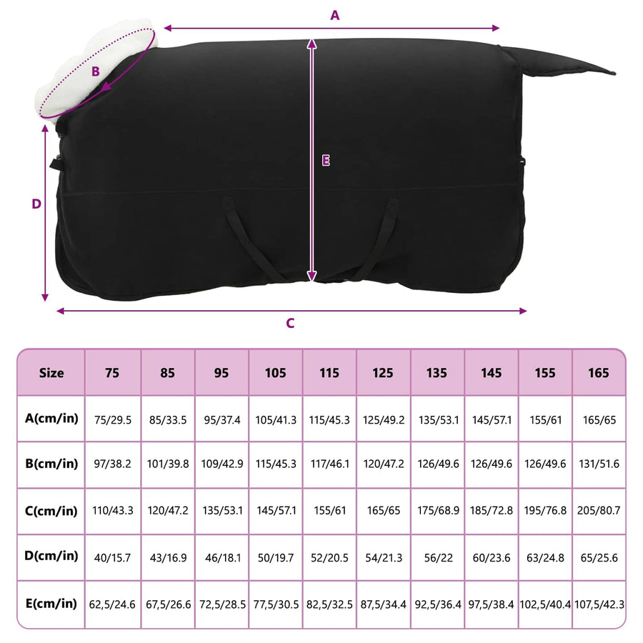 Paardendeken Zwart 165 cm Polar fleece