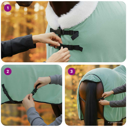 Paardendeken Volledig Donkergroen 85 cm Polar fleece