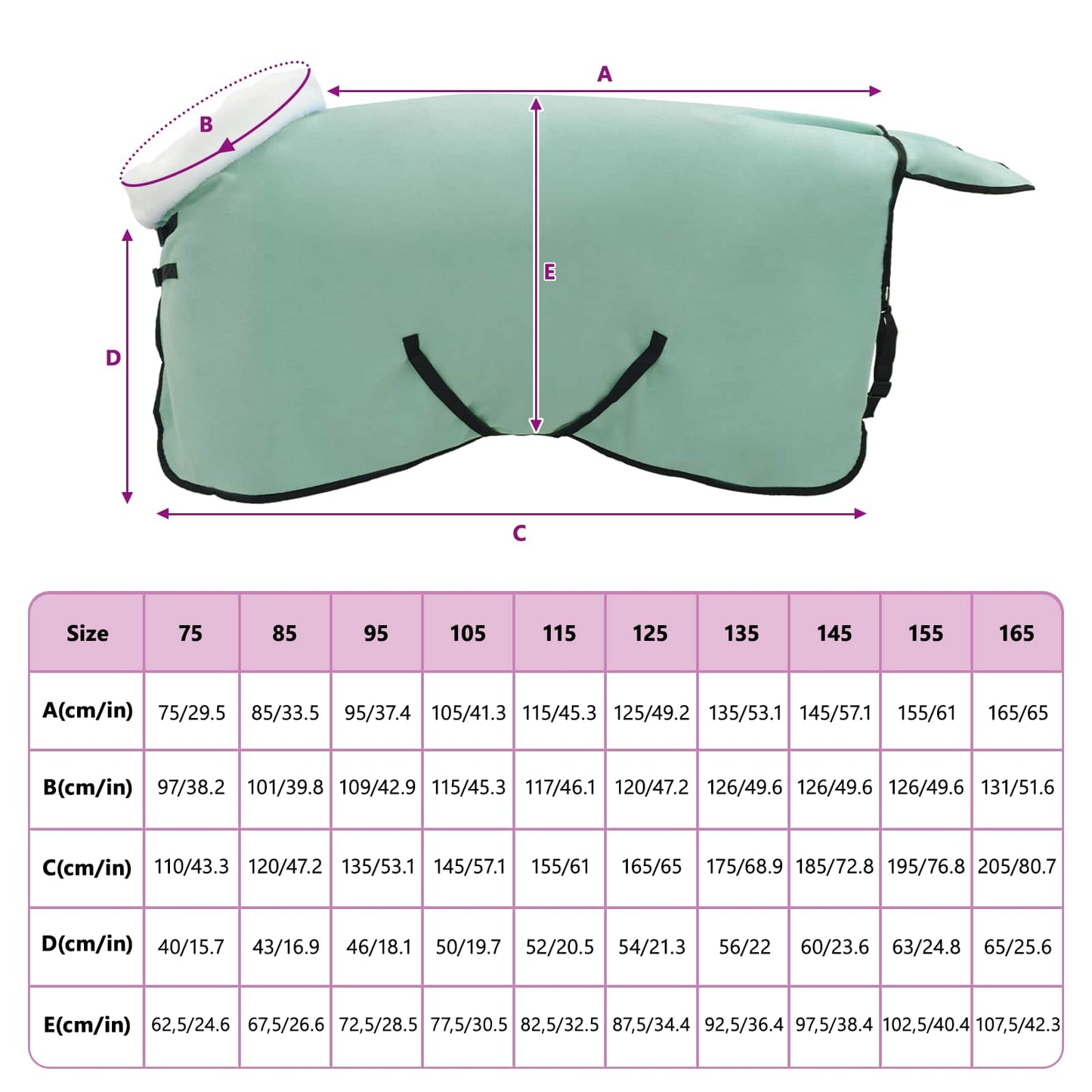 Paardendeken Volledig Donkergroen 85 cm Polar fleece
