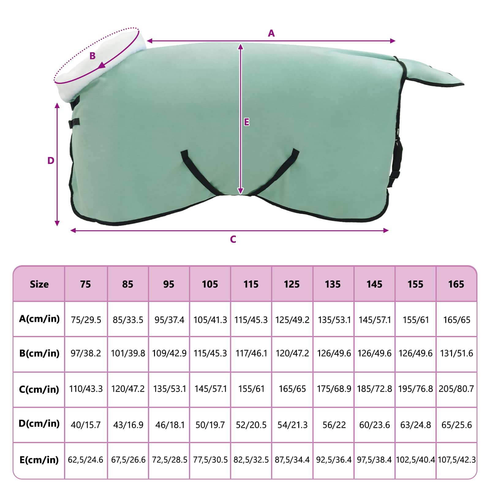 Paardendeken Volledig Donkergroen 85 cm Polar fleece