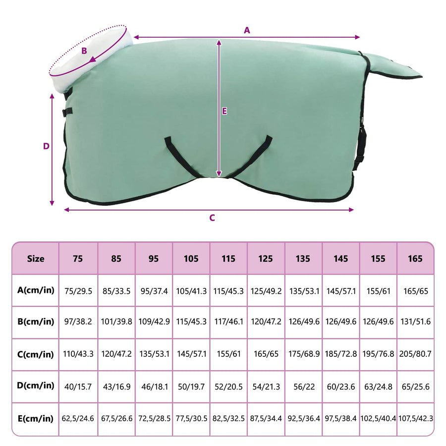 Paardendeken Volledig Donkergroen 95 cm Polar fleece