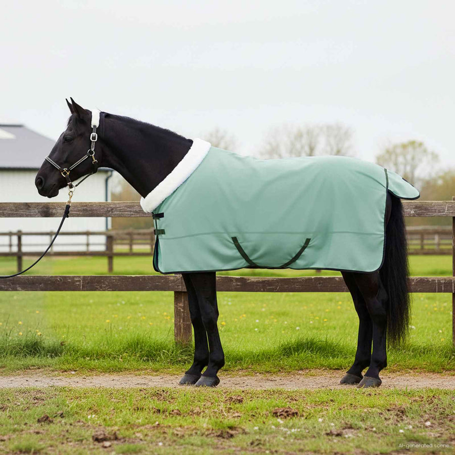 Paardendeken Volledig Donkergroen 135 cm Polar fleece