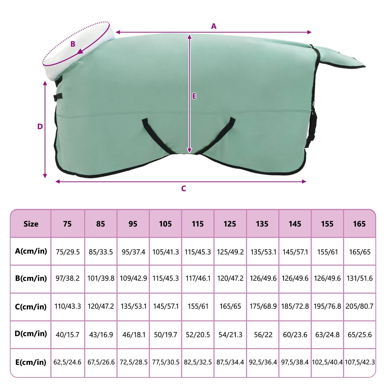 Paardendeken Volledig Donkergroen 155 cm Polar fleece
