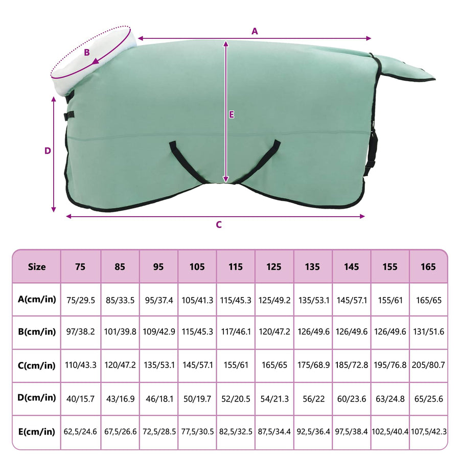 Paardendeken Volledig Donkergroen 165 cm Polar fleece