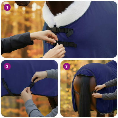 Paardendeken Marineblauw 105 cm Polar fleece