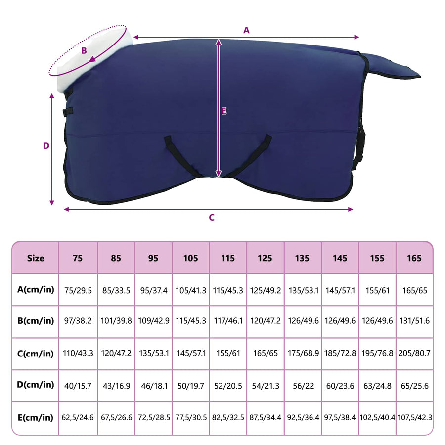 Paardendeken Marineblauw 165 cm Polar fleece
