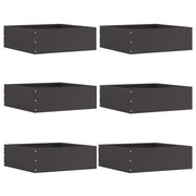 Tuinrand staal zwart 40x40x13 cm 6 stuks