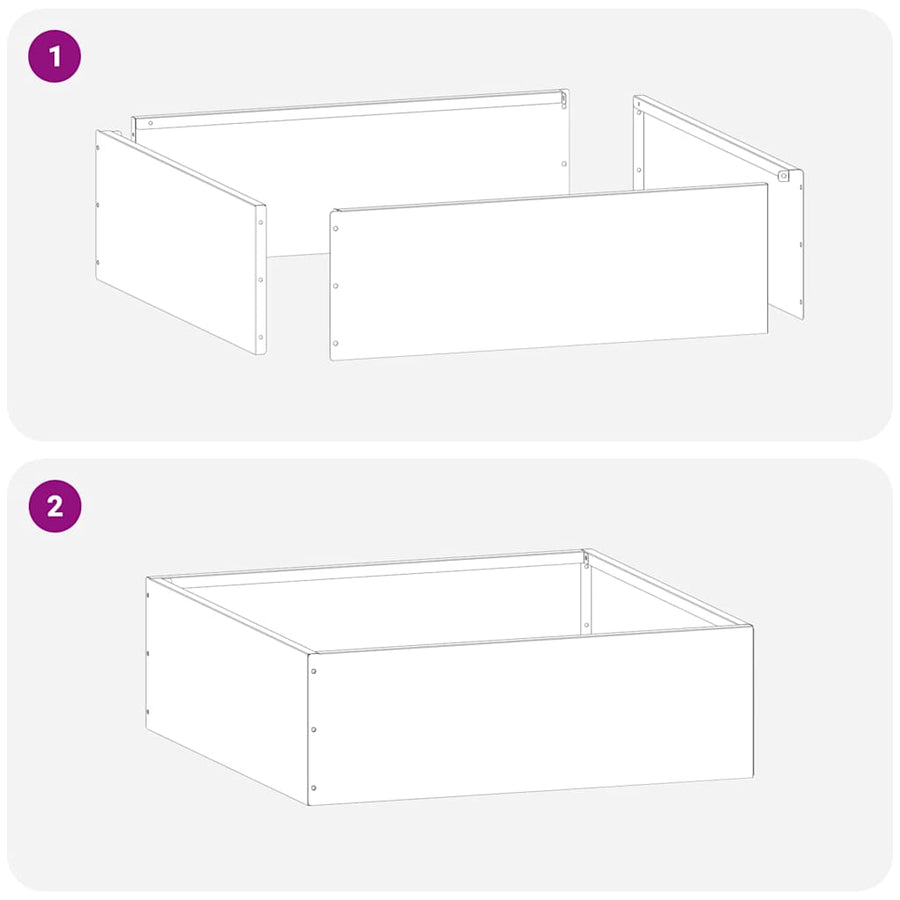Tuinrand 6 pcs Wit 40 x 40 x 13 cm Staal
