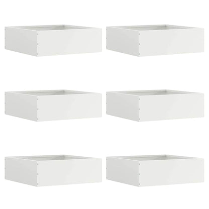 Tuinrand 6 pcs Wit 40 x 40 x 13 cm Staal