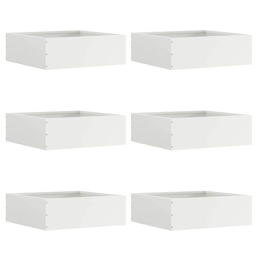 Tuinrand 6 pcs Wit 40 x 40 x 13 cm Staal