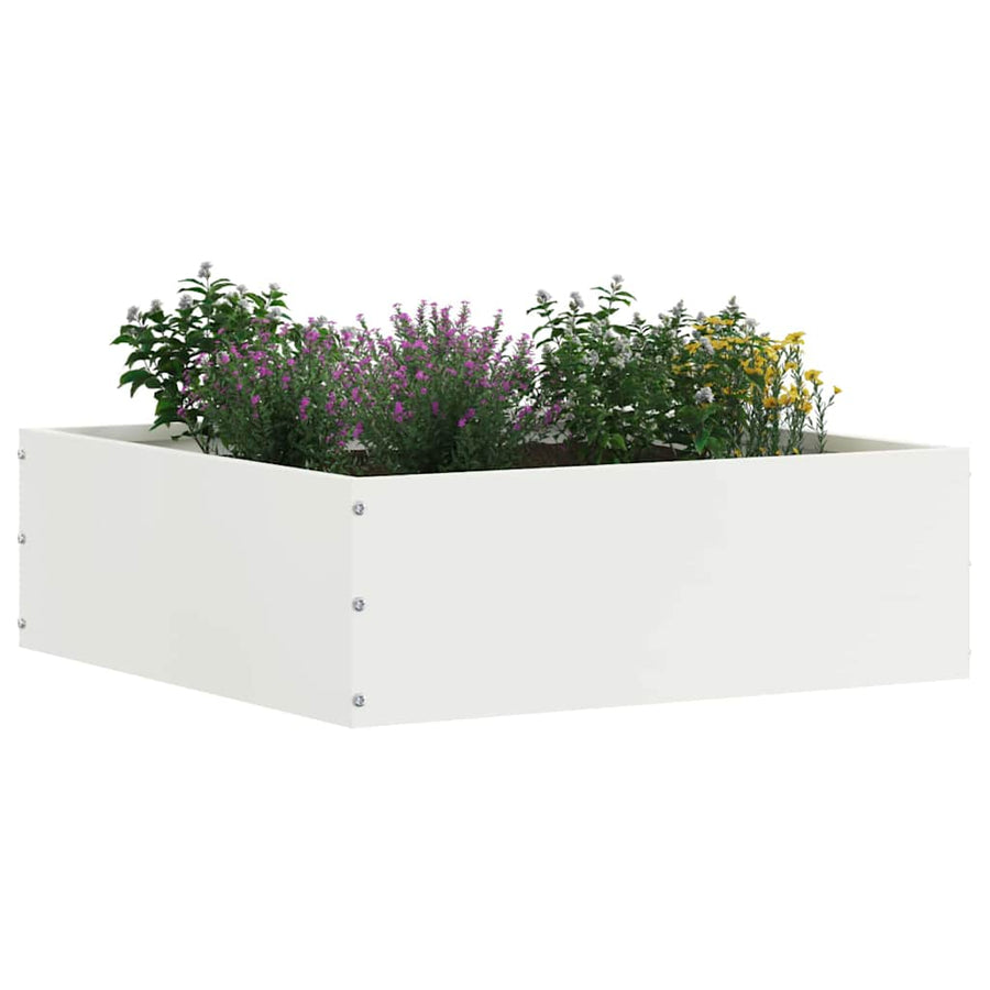 Tuinrand 6 pcs Wit 40 x 40 x 13 cm Staal