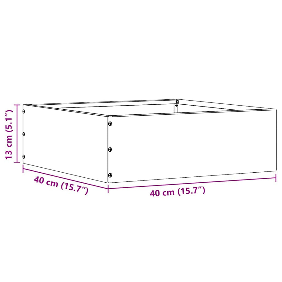 Tuinrand 6 pcs Wit 40 x 40 x 13 cm Staal