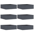 Garden edging 6 pcs Anthracite 40 x 40 x 13 cm Steel