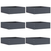 Tuinrand staal 40x40x13 cm antraciet 6 stuks