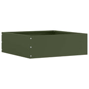 Tuinrand 40x40x13 cm staal olijf groen