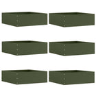 Garden Edging 6 pcs Olive Green 40 x 40 x 13 cm Steel