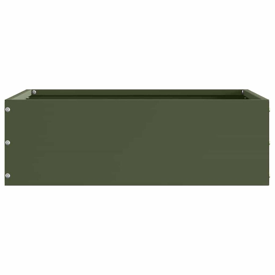 Tuinrand 6 pcs Olijf Groen 40 x 40 x 13 cm Staal