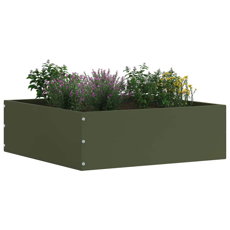 Tuinrand 6 pcs Olijf Groen 40 x 40 x 13 cm Staal