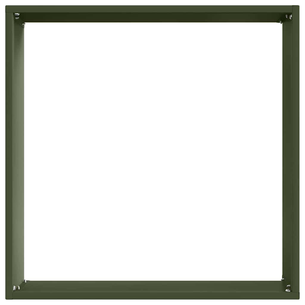 Tuinrand 6 pcs Olijf Groen 40 x 40 x 13 cm Staal