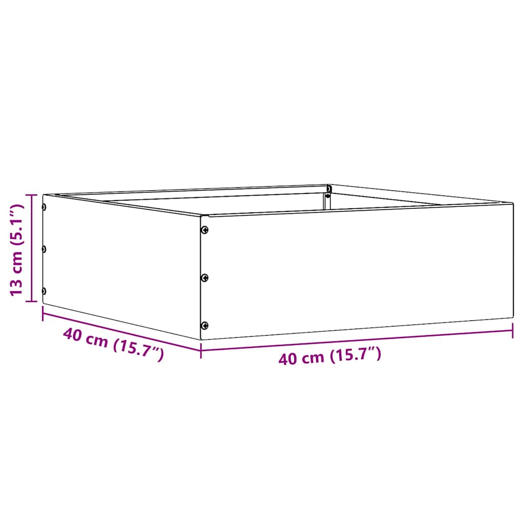 Tuinrand Zilver 40 x 40 x 13 cm Roestvrij staal
