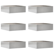 Tuinrand 6 stuks 40x40x13 cm roestvrij staal zilver