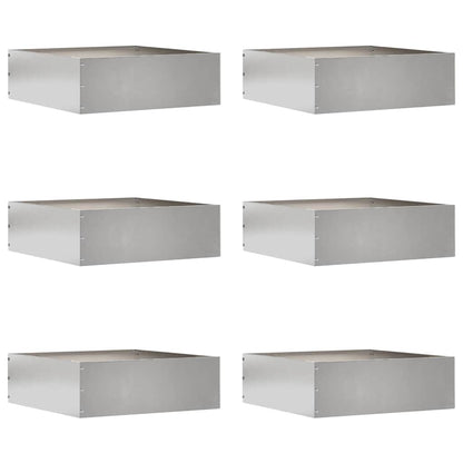Tuinrand 6 pcs Zilver 40 x 40 x 13 cm Roestvrij staal
