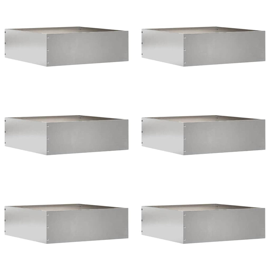 Tuinrand 6 pcs Zilver 40 x 40 x 13 cm Roestvrij staal