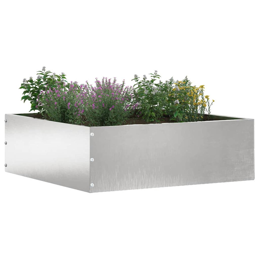 Tuinrand 6 pcs Zilver 40 x 40 x 13 cm Roestvrij staal