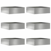 Tuinrand 6 stuks zilver 40x40x13 cm gegalvaniseerd staal