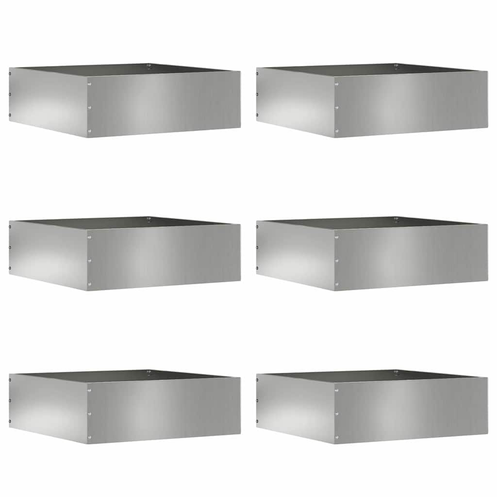 Tuinrand 6 pcs Zilver 40 x 40 x 13 cm Gegalvaniseerd staal
