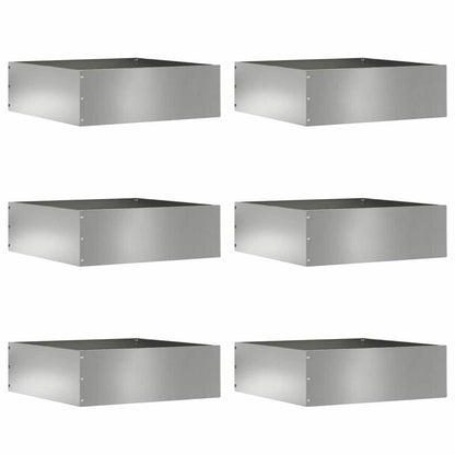 Tuinrand 6 pcs Zilver 40 x 40 x 13 cm Gegalvaniseerd staal