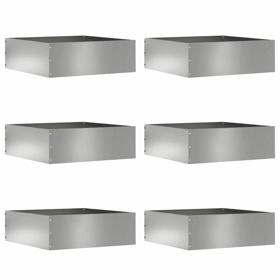 Tuinrand 6 pcs Zilver 40 x 40 x 13 cm Gegalvaniseerd staal