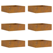 Tuinrand cortenstaal 40x40x13 cm 6 stuks